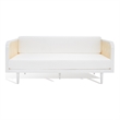 Safavieh Petroski French Cane Rattan Sofa in White / Natural