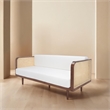 Safavieh Petroski French Cane Rattan Sofa in Walnut / Natural