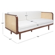 Safavieh Petroski French Cane Rattan Sofa in Walnut / Natural