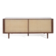 Safavieh Petroski French Cane Rattan Sofa in Walnut / Natural