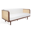 Safavieh Petroski French Cane Rattan Sofa in Walnut / Natural
