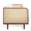 Safavieh Petroski French Cane Rattan Sofa in Walnut / Natural