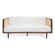 Safavieh Petroski French Cane Rattan Sofa in Walnut / Natural