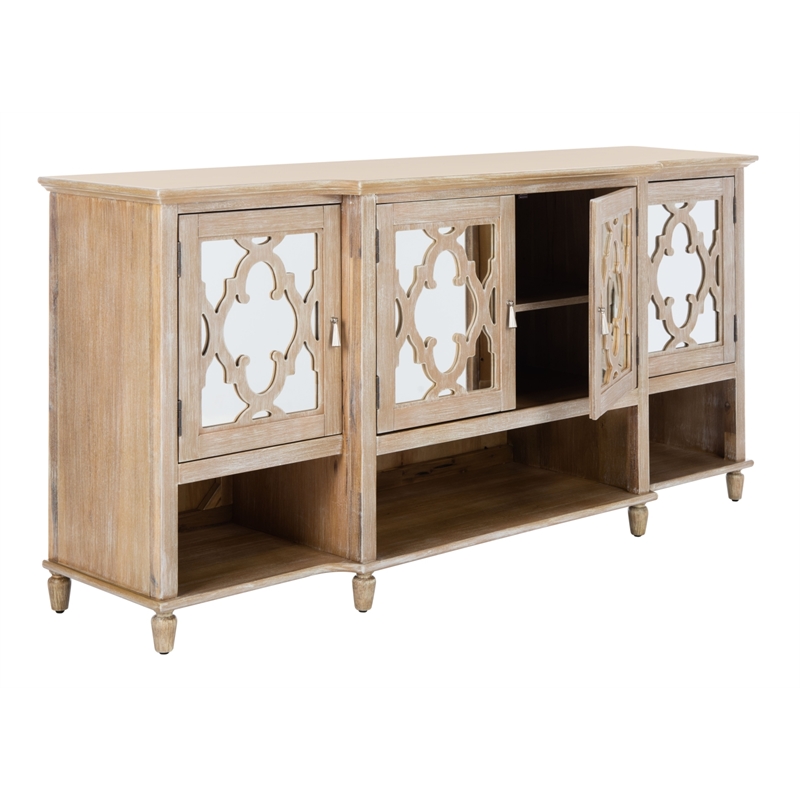 Safavieh Lecarlo Mirrored Wood Sideboard in White
