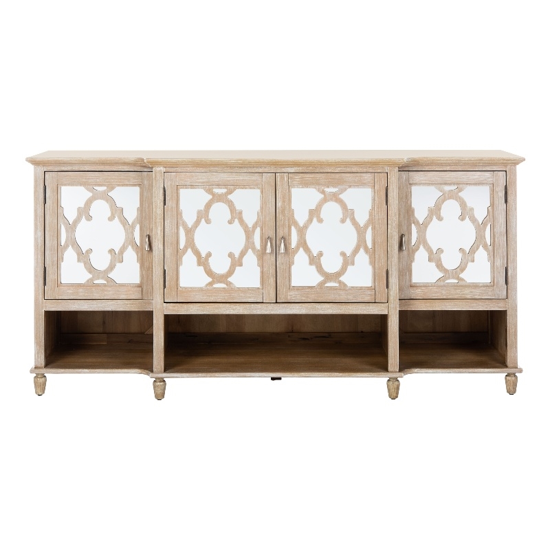 Safavieh Lecarlo Mirrored Wood Sideboard in White