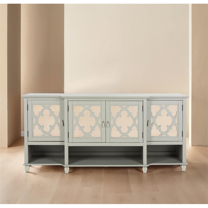 Safavieh Lecarlo Mirrored Wood Sideboard in Gray