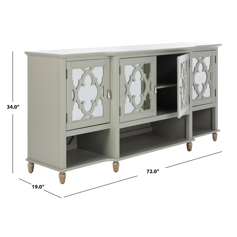 Safavieh Lecarlo Mirrored Wood Sideboard in Gray