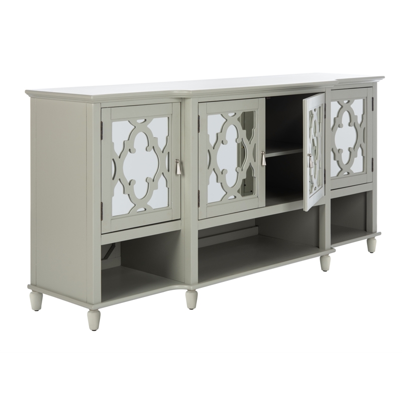 Safavieh Lecarlo Mirrored Wood Sideboard in Gray