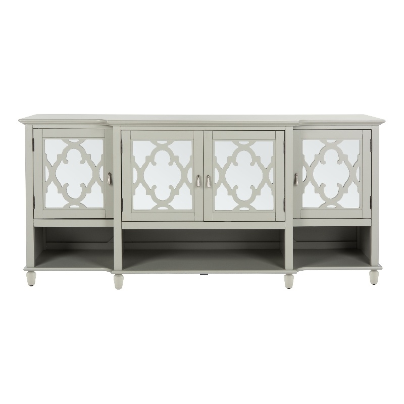 Safavieh Lecarlo Mirrored Wood Sideboard in Gray