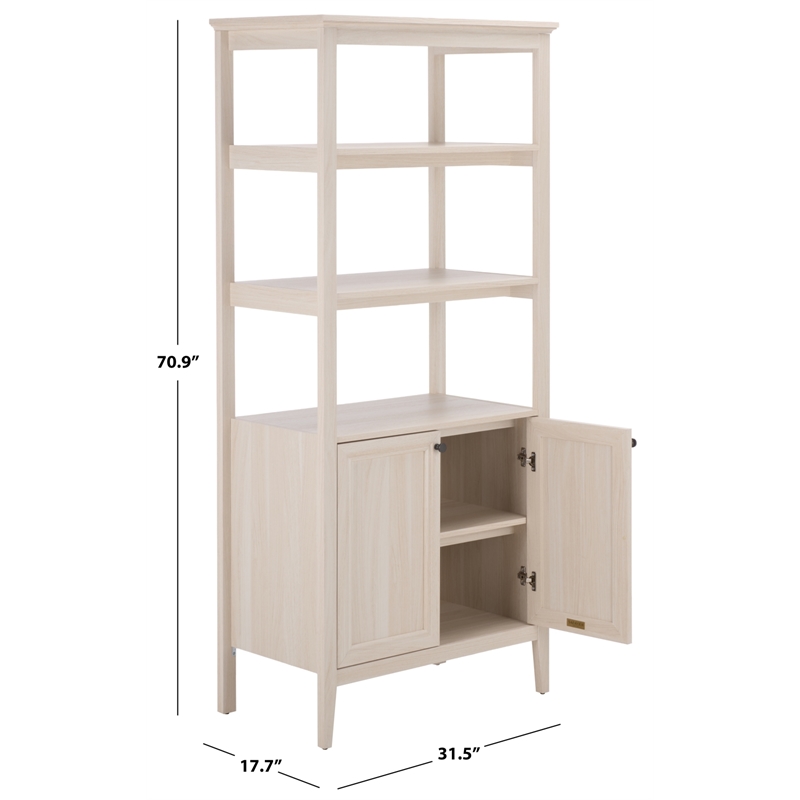 Safavieh Sondra 3 Shelf 1 Wood Cabinet Etagere in Oak