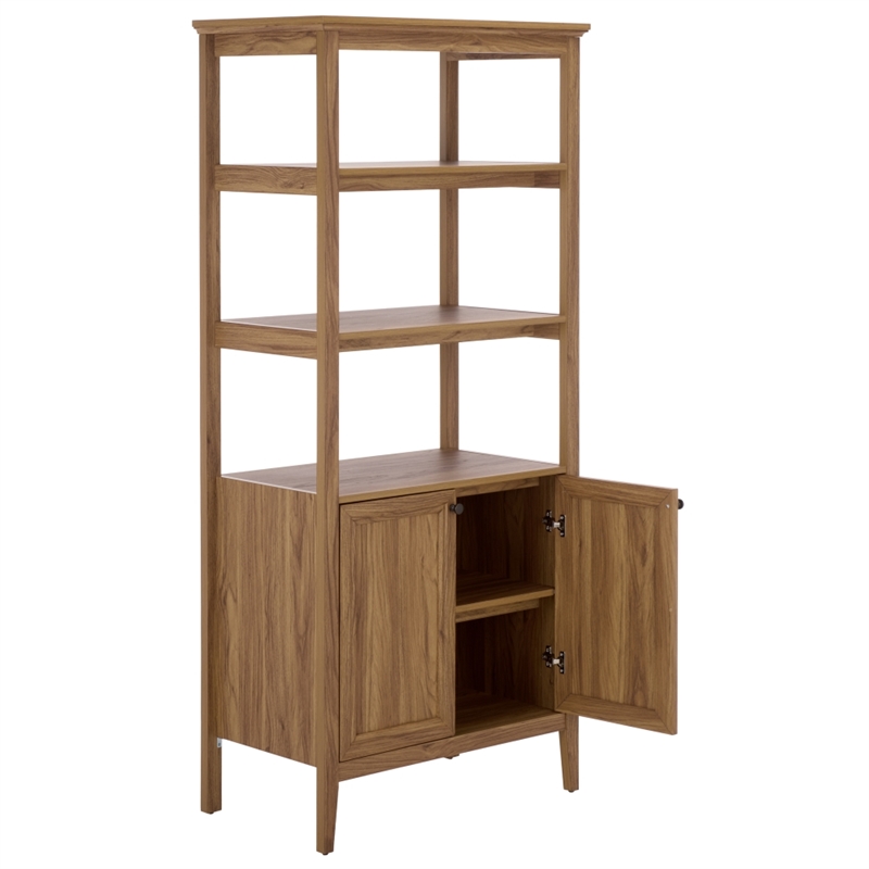 Safavieh Sondra 3 Shelf 1 Wood Cabinet Etagere in Oak