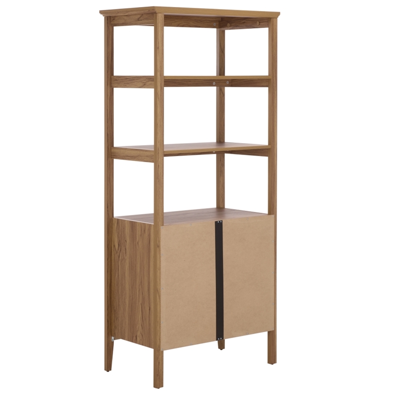 Safavieh Sondra 3 Shelf 1 Wood Cabinet Etagere in Oak