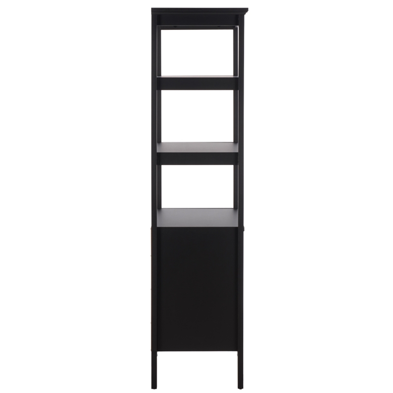 Safavieh Sondra 3 Shelf 1 Wood Cabinet Etagere in Black