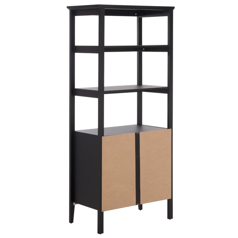 Safavieh Sondra 3 Shelf 1 Wood Cabinet Etagere in Black