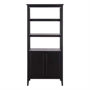 Safavieh Sondra 3 Shelf 1 Wood Cabinet Etagere in Black