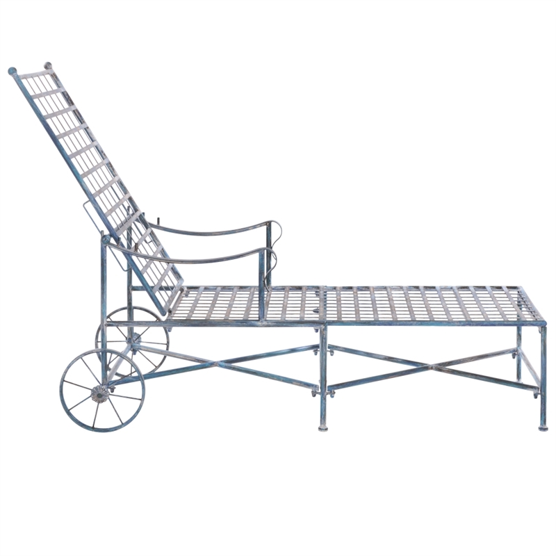 Safavieh Caledonia Iron Chaise Lounge in Blue