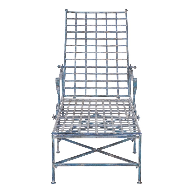 Safavieh Caledonia Iron Chaise Lounge in Blue