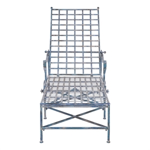 Safavieh Caledonia Iron Chaise Lounge in Blue