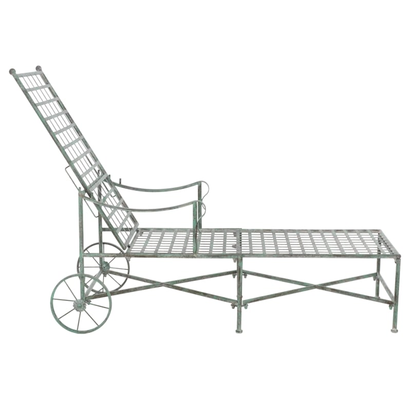 Safavieh Caledonia Iron Chaise Lounge in Green