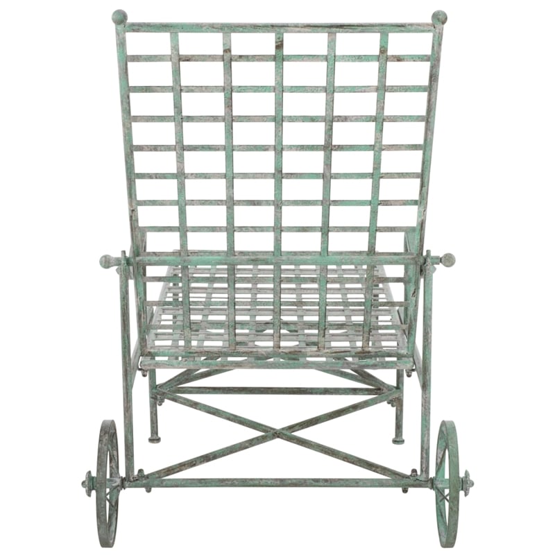 Safavieh Caledonia Iron Chaise Lounge in Green