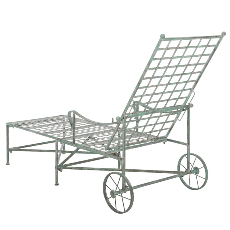 Safavieh Caledonia Iron Chaise Lounge in Green