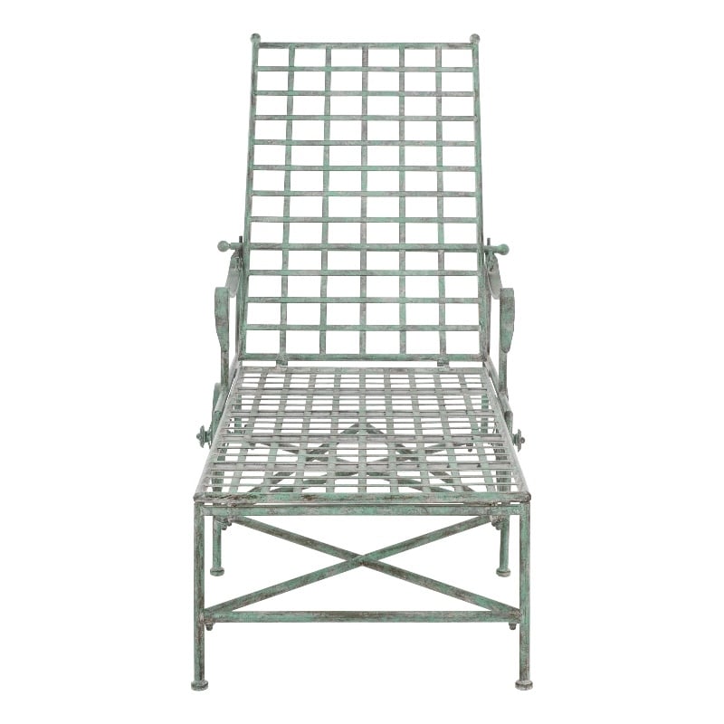 Safavieh Caledonia Iron Chaise Lounge in Green