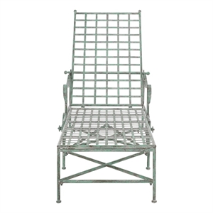 Safavieh Caledonia Iron Chaise Lounge in Green