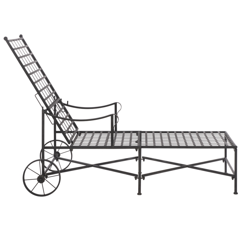 Safavieh Caledonia Iron Chaise Lounge in Black