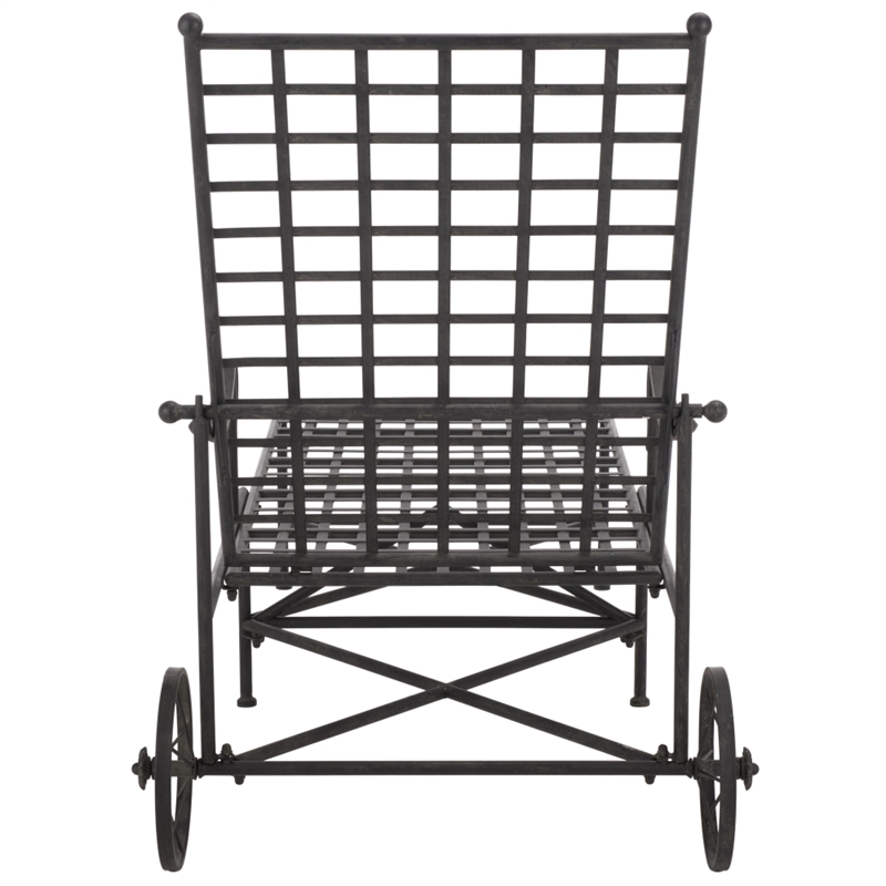 Safavieh Caledonia Iron Chaise Lounge in Black
