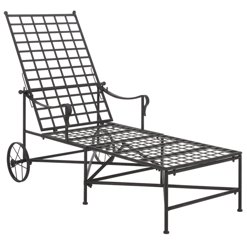 Safavieh Caledonia Iron Chaise Lounge in Black