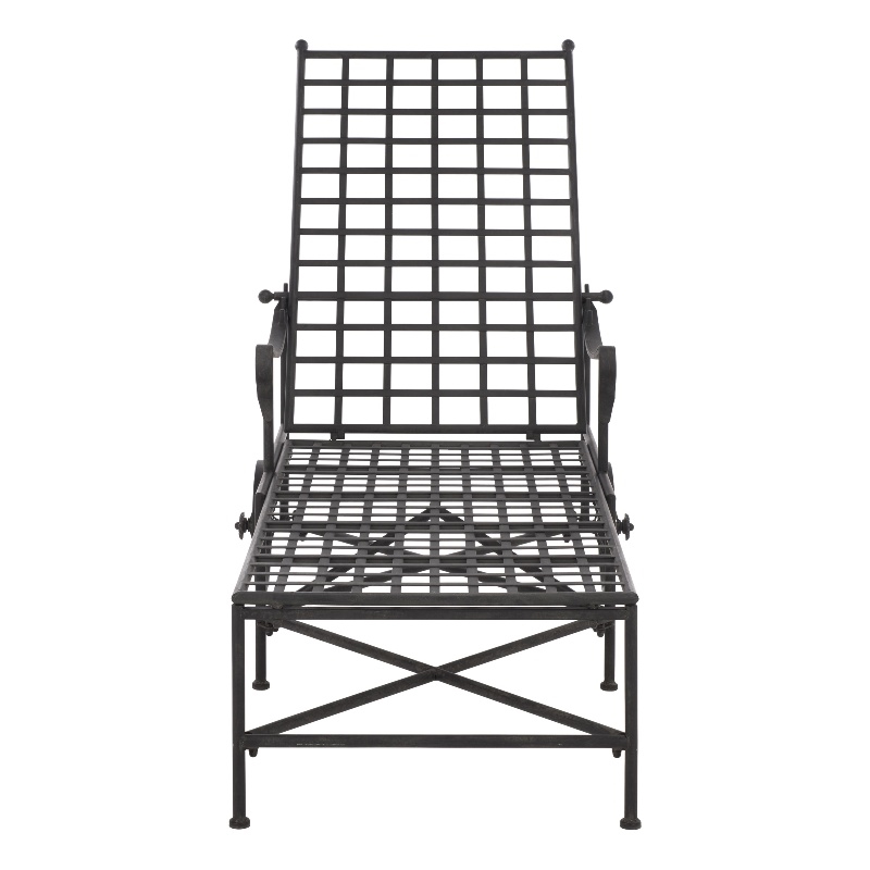 Safavieh Caledonia Iron Chaise Lounge in Black