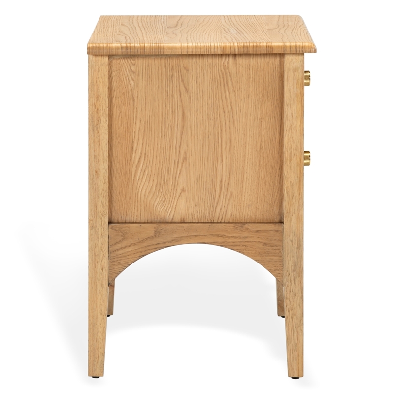 Safavieh Talia 2 Drawer Wood Nightstand in Brown / Oak