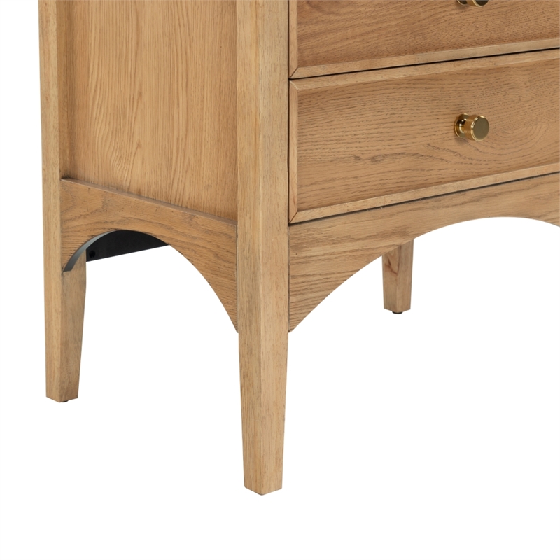 Safavieh Talia 2 Drawer Wood Nightstand in Brown / Oak