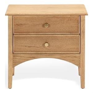 Safavieh Talia 2 Drawer Wood Nightstand in Brown / Oak