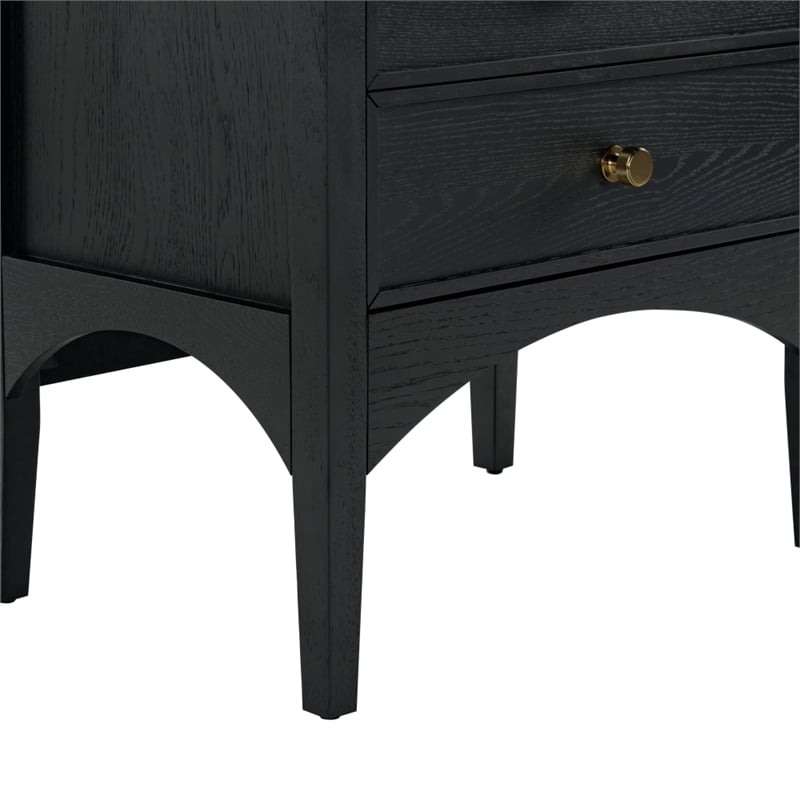 Safavieh Talia 2 Drawer Wood Nightstand in Black