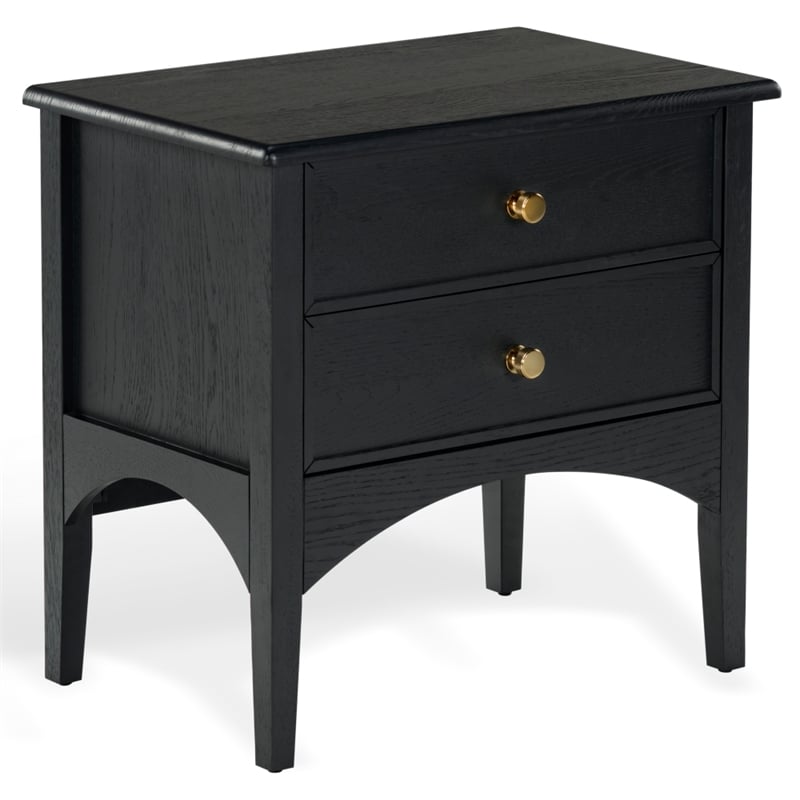 Safavieh Talia 2 Drawer Wood Nightstand in Black