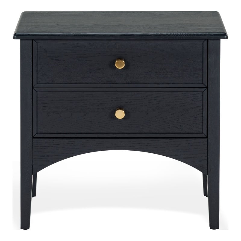 Safavieh Talia 2 Drawer Wood Nightstand in Black