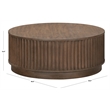 Safavieh Cynthia Rd Fluted  Wood Coffee Table in Brown / Oak