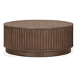 Safavieh Cynthia Rd Fluted  Wood Coffee Table in Brown / Oak