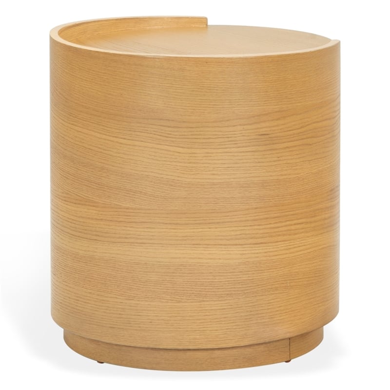 Safavieh Melissa Round 2 Drawer Wood Nightstand in Oak