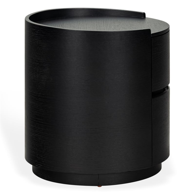 Safavieh Melissa Round 2 Drawer Wood Nightstand in Black