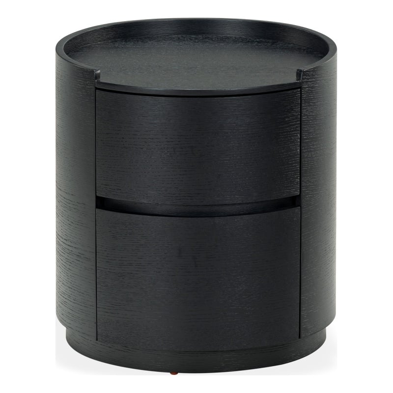 Safavieh Melissa Round 2 Drawer Wood Nightstand in Black