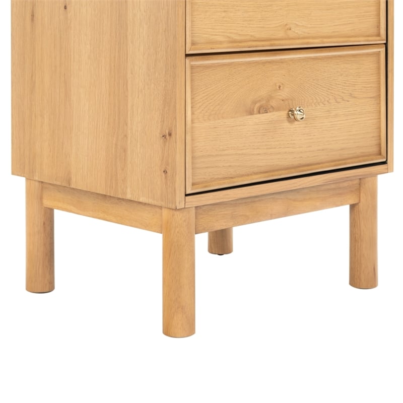 Safavieh Orion 2 Drawer Wood Nightstand in Oak