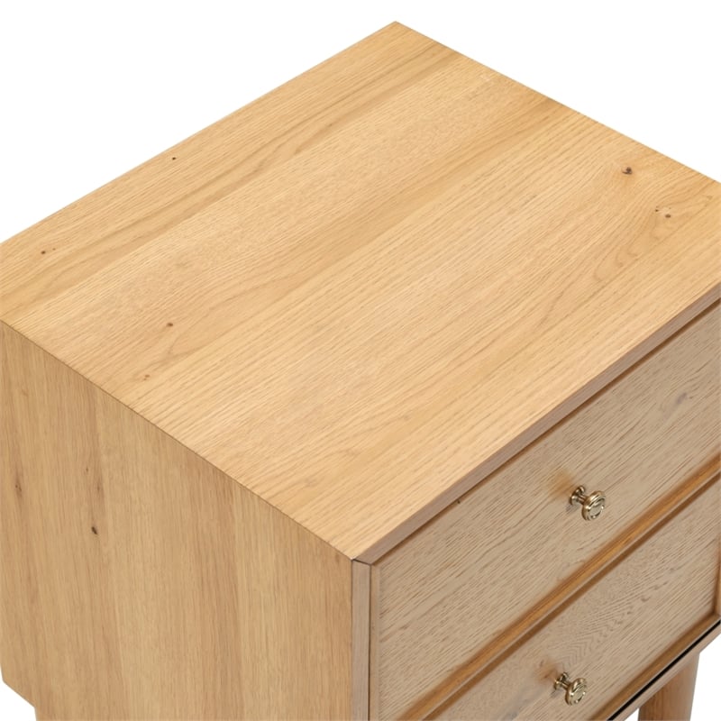 Safavieh Orion 2 Drawer Wood Nightstand in Oak