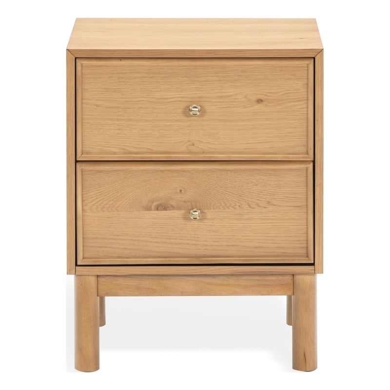 Safavieh Orion 2 Drawer Wood Nightstand in Oak