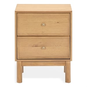Safavieh Orion 2 Drawer Wood Nightstand in Oak