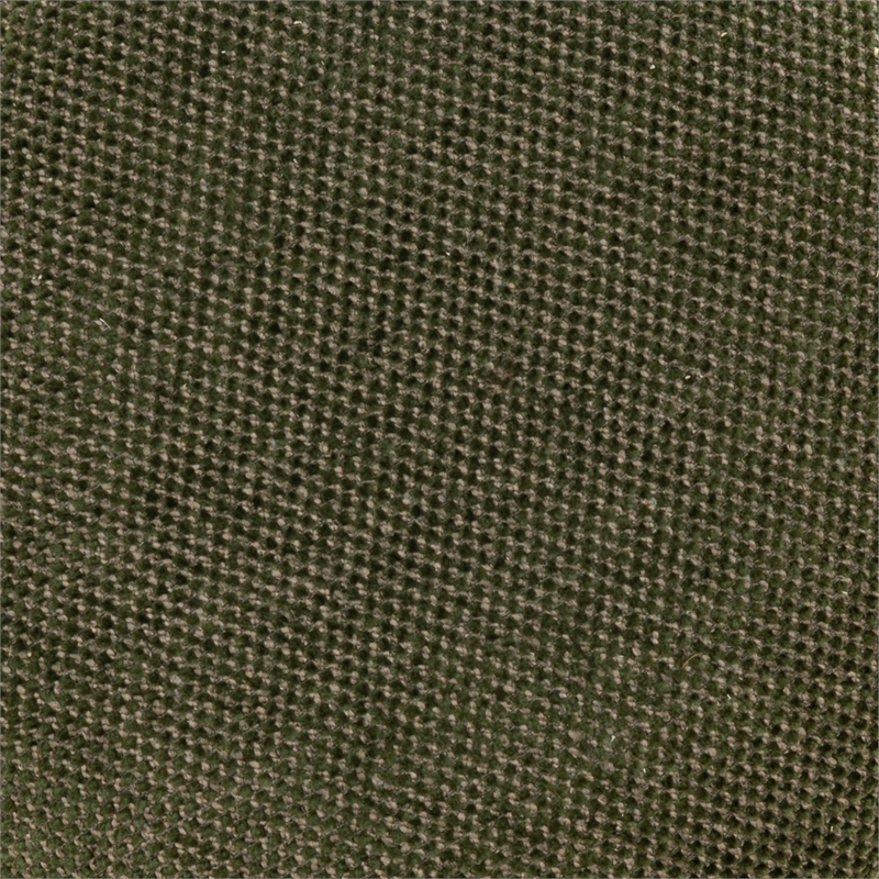Safavieh Cecelia Round Chenille and Wood Ottoman in Green / Walnut