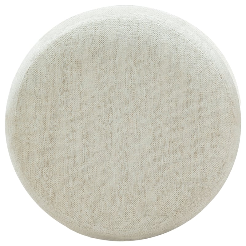 Safavieh Cecelia Round Ottoman in Taupe / Walnut