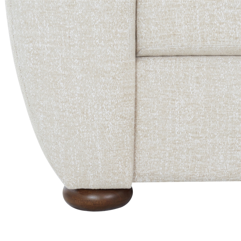 Safavieh Freddy Chenille and Wood Accent Chair in Taupe