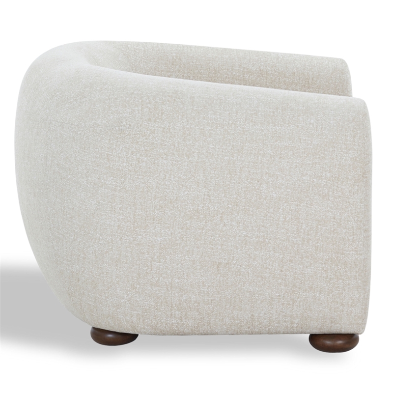 Safavieh Freddy Chenille and Wood Accent Chair in Taupe